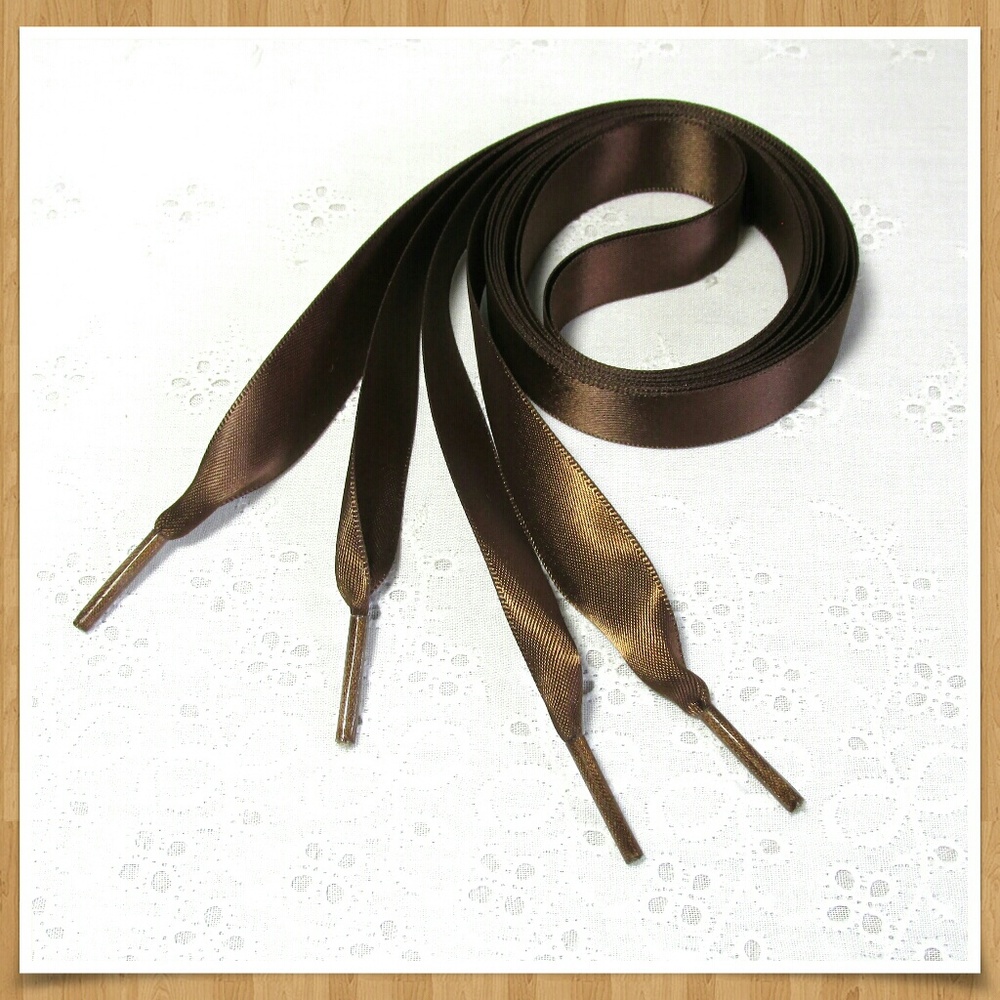 Satin Shoelaces Brown 46" Long